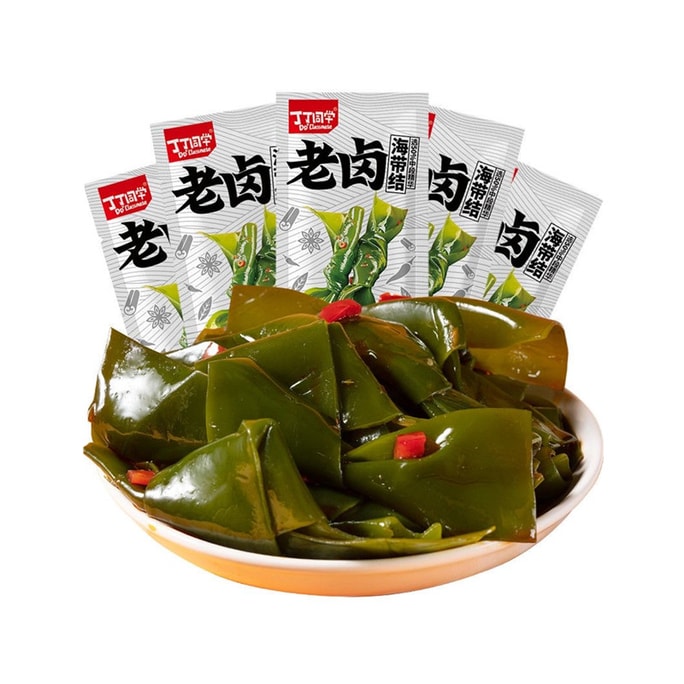 Old marinated kelp knots, thick kelp, 5 packs of about 100g, ready-to-eat marinated snack, suitable with meals or drinks, office snack