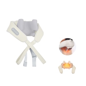 Cervical Massage Device  Neck Kneading Tool Rechargeable Back Shoulder Massager  Heating and Massage Shawl Off-White