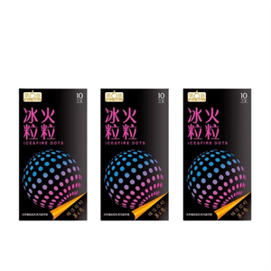 [중국 직배송] 6th Sense 아이스 & 파이어 과립형 콘돔, 10개입 * 3박스, 정품 남성 성기능 강화 콘돔