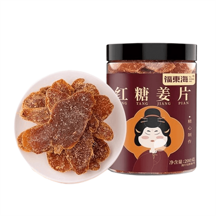 【中国直邮】 福东海 红糖姜片 三伏天姜片糖正宗红糖姜片补气血200g/罐