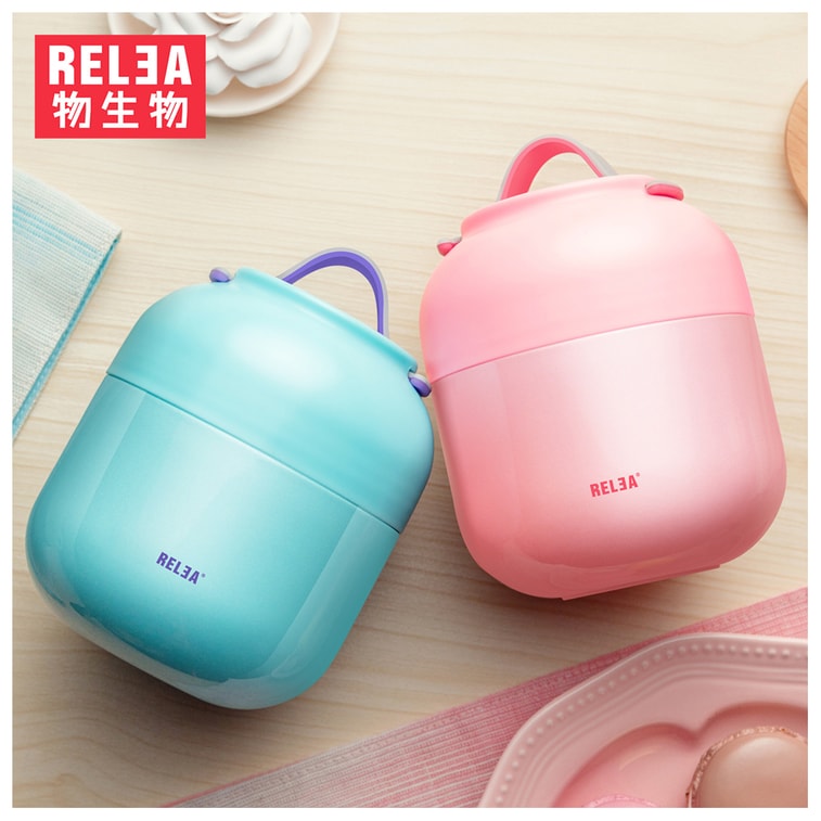 [중국에서 온 다이렉트 메일] 우 생물학 스튜 비커 핑크 스윗하트 700ml 학교 도시락 피크닉 스테인레스 스틸 3