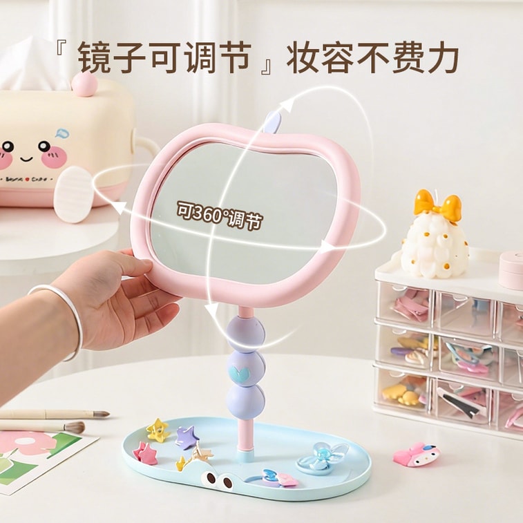 FaSoLa Life 可旋轉美妝鏡 紫色/件 梳妝台化妝鏡 高清化妝 3