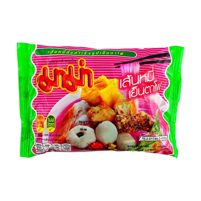 泰國MAMA媽媽 粉紅湯米粉紅 YENTAFO延塔福風味 酸辣鮮香粉絲湯 60g【泰式經典】