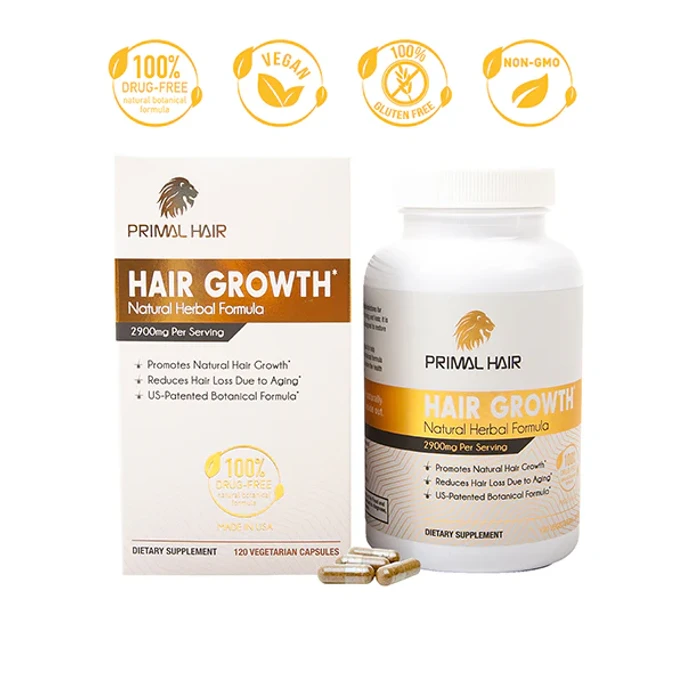 美國 順天堂 - PRIMAL HAIR 從內而外重新煥發頭髮活力 全天然生髮營養補充 (1瓶120個膠囊)