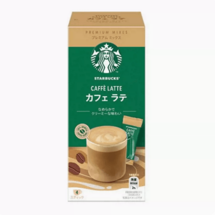 【日本直邮】日本 STARBUCKS星巴克 速溶咖啡拿铁咖啡粉 4袋入