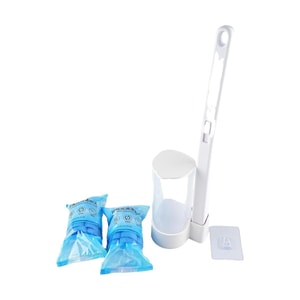 使い捨てトイレブラシ クリーニングブラシ、クリーニングコットン、クリーニング溶液付き (12 個)