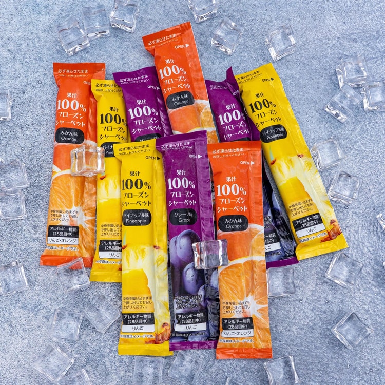 果汁100%フローズンシャーベット Amazon.co.jp: リボン 果汁100％フローズンシャーベット 9本×12