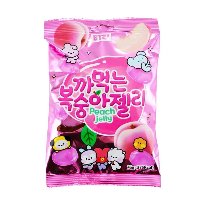 韩国BT21 果冻软糖 水蜜桃味 76g【馥郁果香 Q弹爆汁】