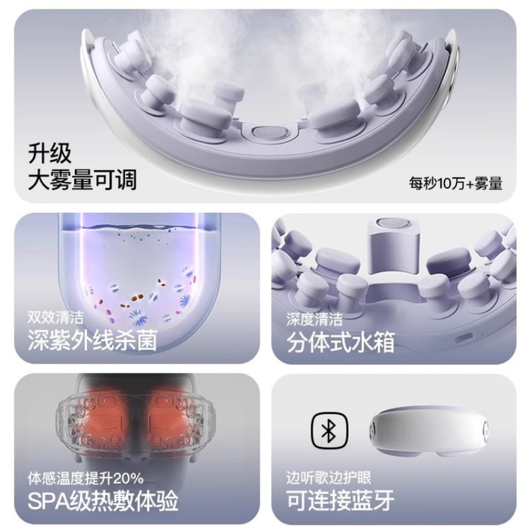 【中国直邮】 PGG 按摩仪眼部护眼润眼缓解眼睛疲劳雾化热敷蒸汽  E4Pro-优雅紫 1个装 3