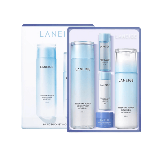 【香港直邮】 韩国 LANEIGE 兰芝 新水库酷凝肌水乳护肤套装 正装水200ml+乳120ml 赠同款水乳面霜小样+睡眠面膜 补水保湿抗初老【滋润型】
