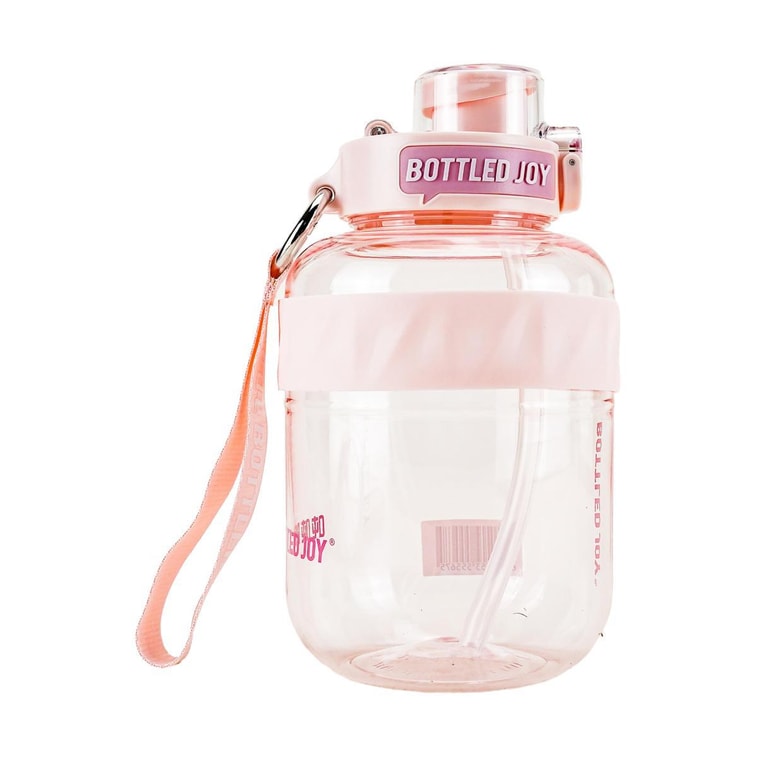 BOTTLED JOY噸噸 大容量喝水杯運動杯 吸管杯 吸喝彈跳款1.1L 粉紅色音浪【王一博代言】 5