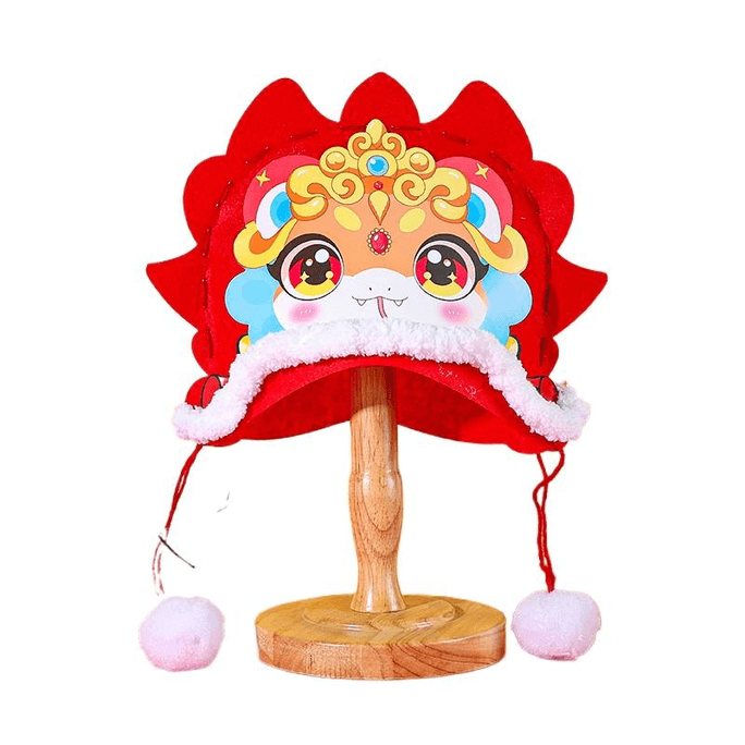 日本 【中国直送】 蛇年 新年 手作り DIY 素材パック 子供用帽子 おもちゃ 幼稚園 パーティー パフォーマンス ヘッドドレス ナンバーワン レッド 1パック