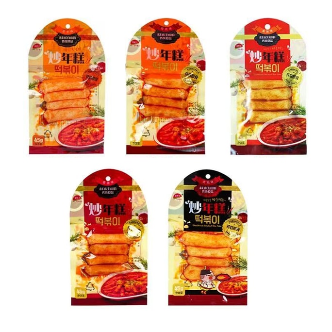 Korean-style fried rice cakes Mixed flavors 45g*5packs