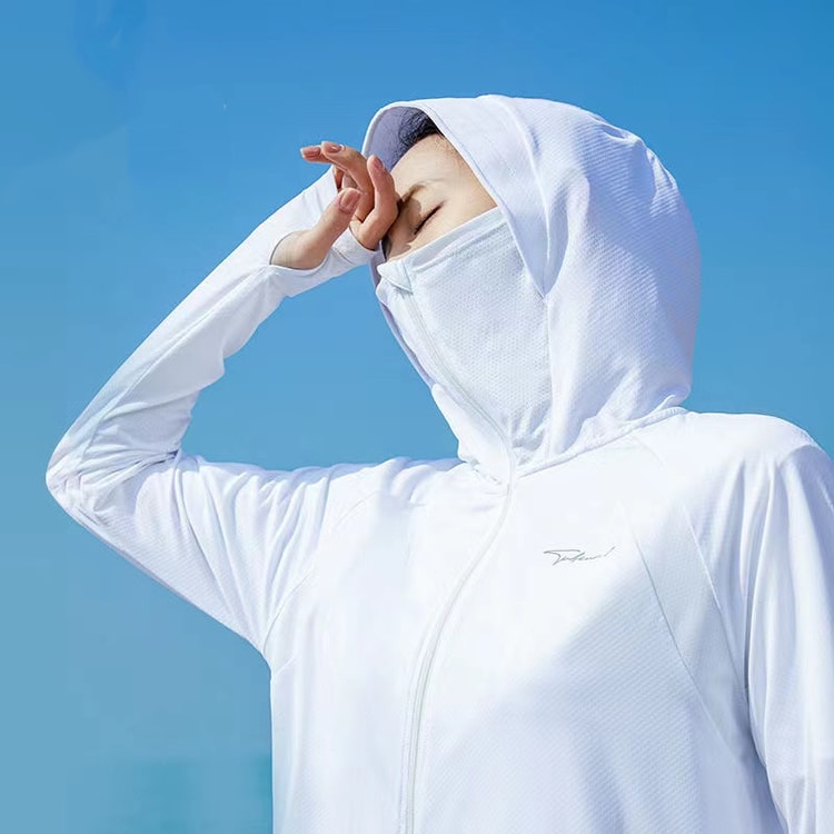 Sun protection clothing women's ice skin UV protection white S size