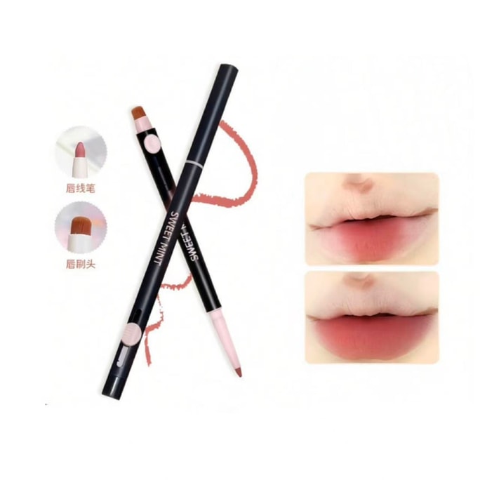 Artist Dual-Tip Lip Liner Pencil Instantly Create Plump Lips Long-Lasting Color Payoff Matte Finish Anime-Inspired 3D Lips #01 Oolong Milk Tea Brown