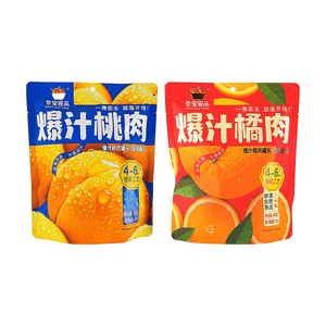 Juicy Peach Flesh +Juicy Tangerine Segments Whole Fruit Flesh in Syrup, 25.4 oz【2 Flavors 2 Combo Packs】