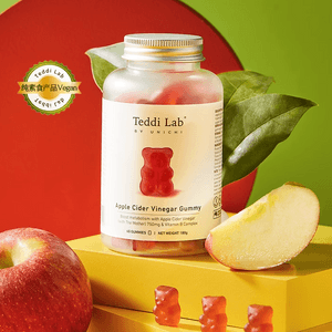 Apple Cider Vinegar Gummy Bears, Formulated with Vitamin B6, B9, B12 to Boost Energy Metabolism, 60ct