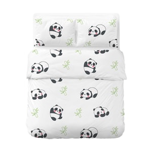 旅行用ホテル用ダブル寝具セット 使い捨てパンダデザイン 枕カバー2枚 50×80cm シーツ＆布団カバー220×240cm