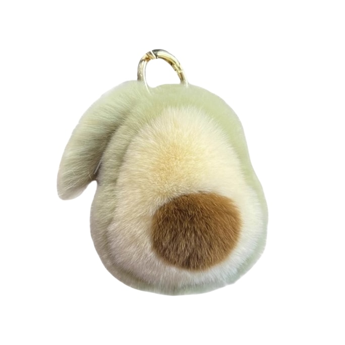 可愛仿獺兔毛 酪梨汽車鑰匙圈掛件ins網紅毛絨公仔書包掛飾禮物 1個