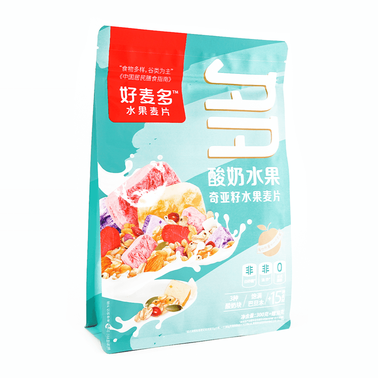 好麦多 酸奶水果奇亚籽水果麦片 冲饮即食营养早餐代餐 330g 3