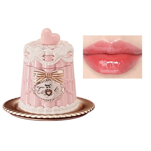Sweet Bear Film-Forming Lip Gloss – JE06 Strawberry Candy (Strawberry Ruby), Unique 2-in-1 Jar Design, Long Brush Handle, Lightweight Non-Sticky, Easy Film & High Color Payoff