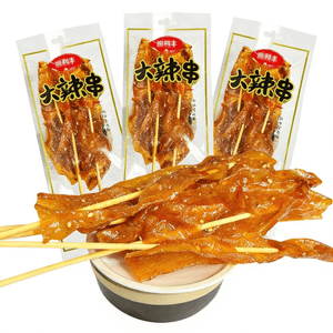 Old-fashioned Large Skewers Of Hand-torn Vegetarian Meat Bean Products, Spicy Dried Tofu, Numbing Spicy Gluten, Dried Tofu Skewers, Spicy Slices, Sweet And Spicy Nostalgic Childhood Snacks 35g*3 packs