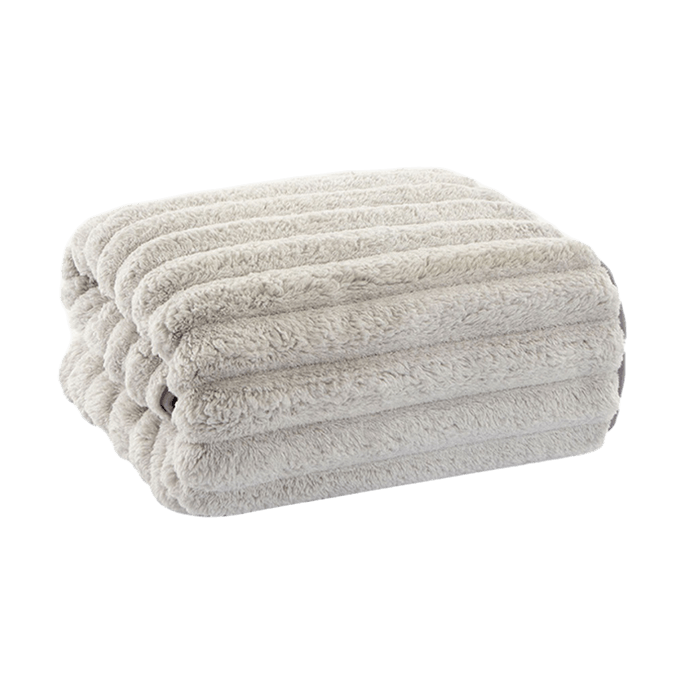 Coral Fleece Bath Towel Vertical Striped Oversized Bath Towel Gray 80160cm