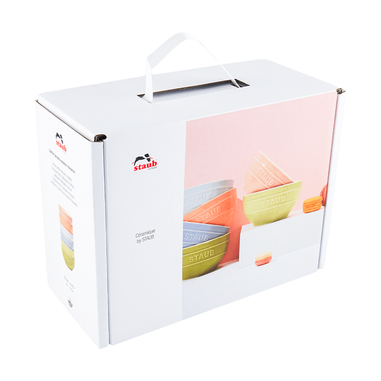 法国STAUB珐宝 陶瓷饭碗套装 家用汤面碗 马卡龙色系碗 6件套 4.75" 6