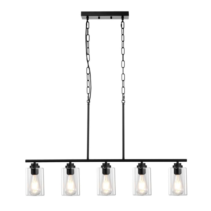 Kitchen pendant light with intelligent height adjustment high transparency glass natural color 1 piece