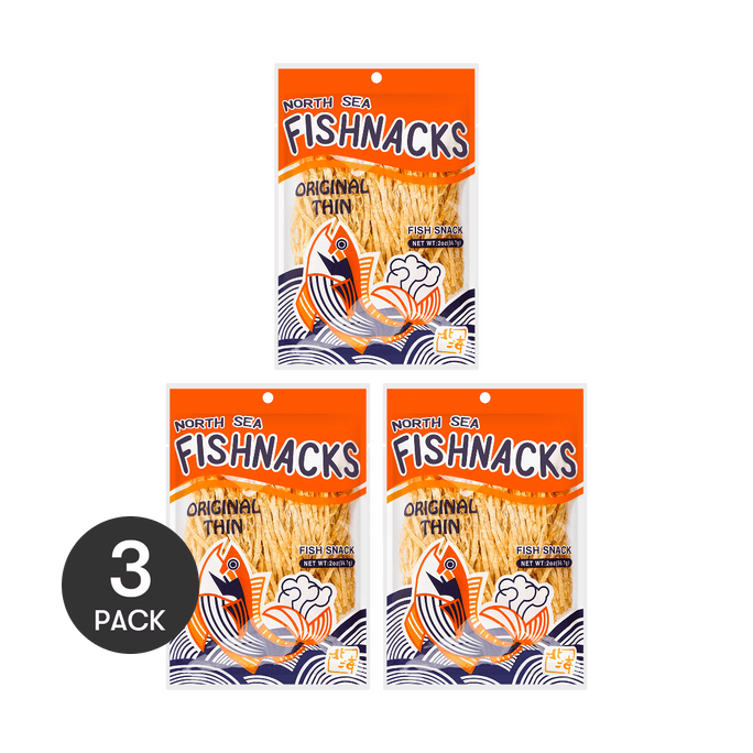 フィッシュスナック - 乾燥ミックス魚ジャーキーストリップ、0.2 oz *3【3パック】