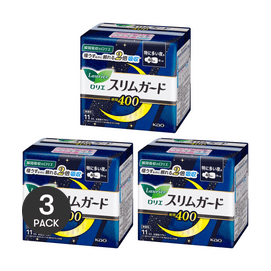 Slim Guard Heavy Flow Unscented Feminine Period Pads with Wings, Size5 / 400mm, 11ct *3【Value Pack】