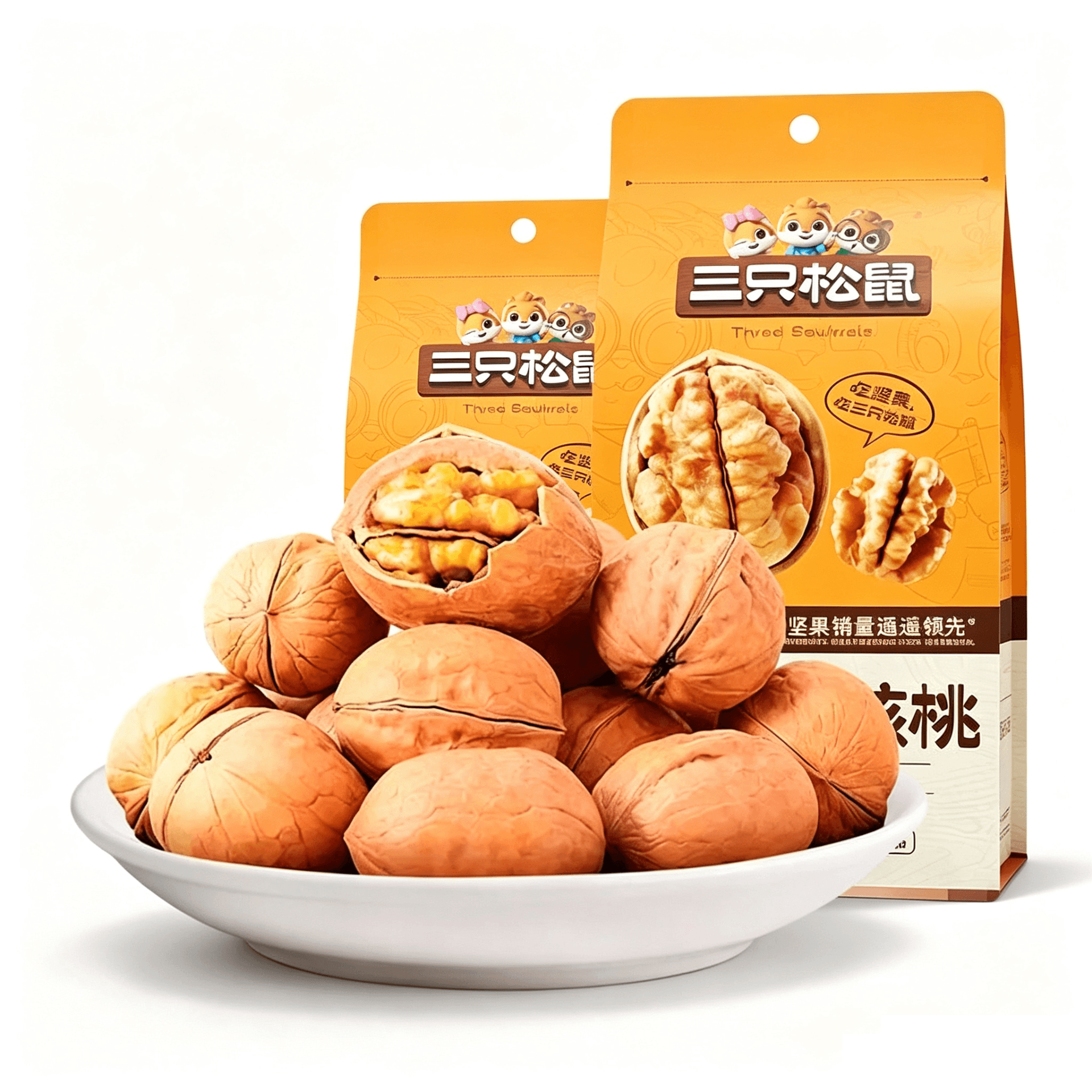 THREE SQUIRRELS Milky Roasted Walnuts 150g*2 Bags [300g] Paper