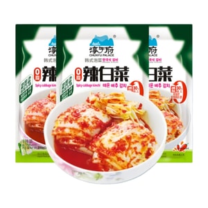 チュンユフ 本格韓国キムチ、辛子キャベツ 100g×3袋 [鍋料理の副菜]、ご飯/麺用ソース、カリカリで食欲をそそる副菜、プデチゲ用韓国キムチ