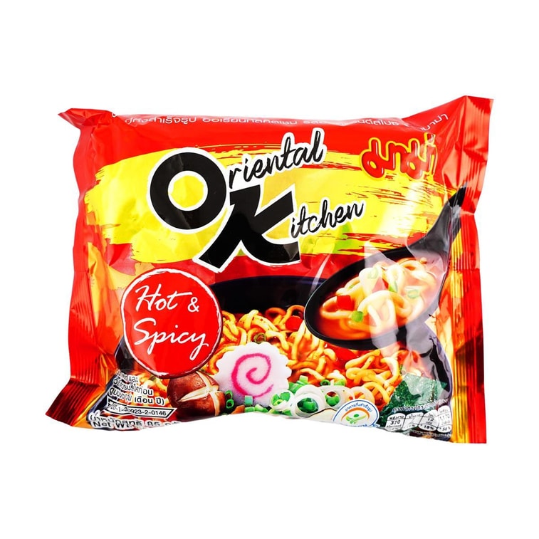 Oriental Kitchen Instant Stir-fried Noodles , Hot & Spicy Sauce , 3 oz *4【4 Pack】 4