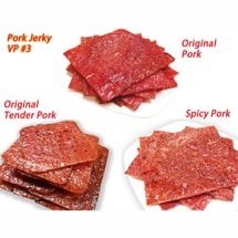 現火烤豬肉乾 (原味豬肉 4oz./原味嬌嫩豬肉 4oz./辣味豬肉 4oz.) 3袋-總計12盎司 正宗新加坡風味肉乾肉脯 340g