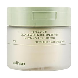 韩国CELIMAX 橡皮擦​​积雪草瑕疵清洁湿敷棉片 60片 镇静补水 皮脂角质护理 改善粗糙起皮 痘痘肌敏感肌适用 低刺激