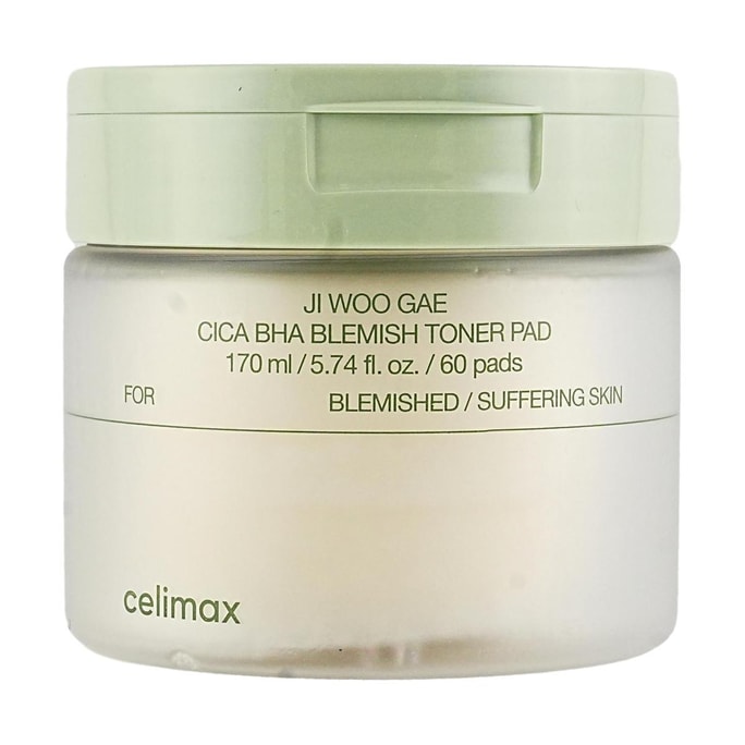 Ji Woo Gae Cica BHA Blemish Toner Pad, 60pads - Blemished/Suffering Skin
