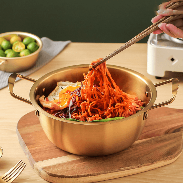 KAWASIMAYA 蓋付き韓国ラーメン鍋、7.1インチ - Yami