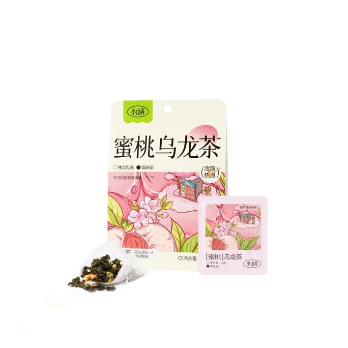 【中國直郵】 小山弄 熱泡茶包【原葉真果粒】【一口桃香】蜜桃烏龍茶 14g/袋 (共7包)