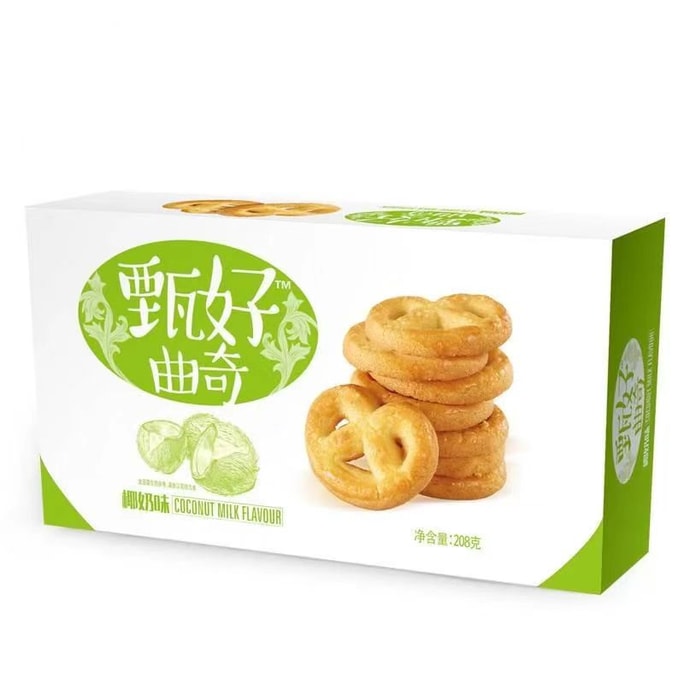 【中国直送】好馳店 振豪クッキー マルチフレーバー 朝食 ココナッツミルク バター チョコレート スナック ココナッツミルク味 208g/箱