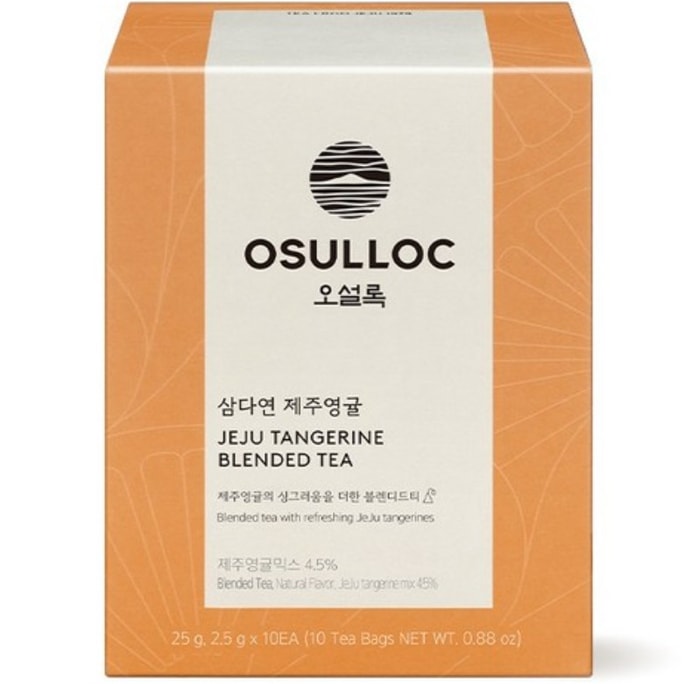 [한국 직배송] 오설록 제주 녹차 귤 피라미드 티백 25g (10개입)
