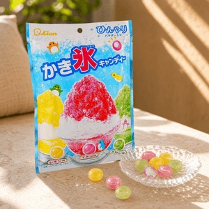 Shaved Ice Candy 2.47oz【Cooling Powder Center】【Strawberry + Melon + Lemon Three Fruit Flavors】