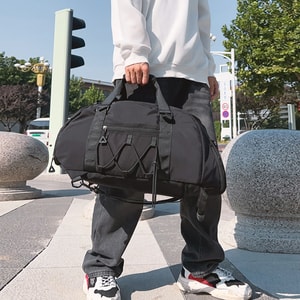 New Short Distance Travel Large Capacity Portable Fitness Training Bag Black