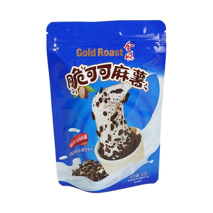 金威クリスピーココアもち、そのまま食べられるインスタントタイプ、朝食やアフタヌーンティーに最適、50g/袋