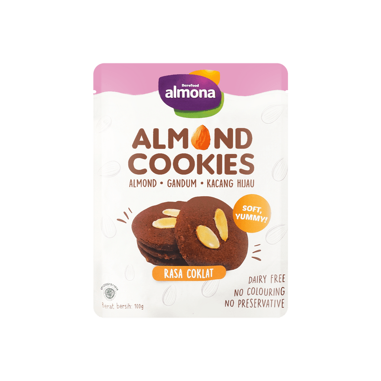 Almona Chocolate Almond Cookies - Soft & Chewy, 3.52oz | Yami