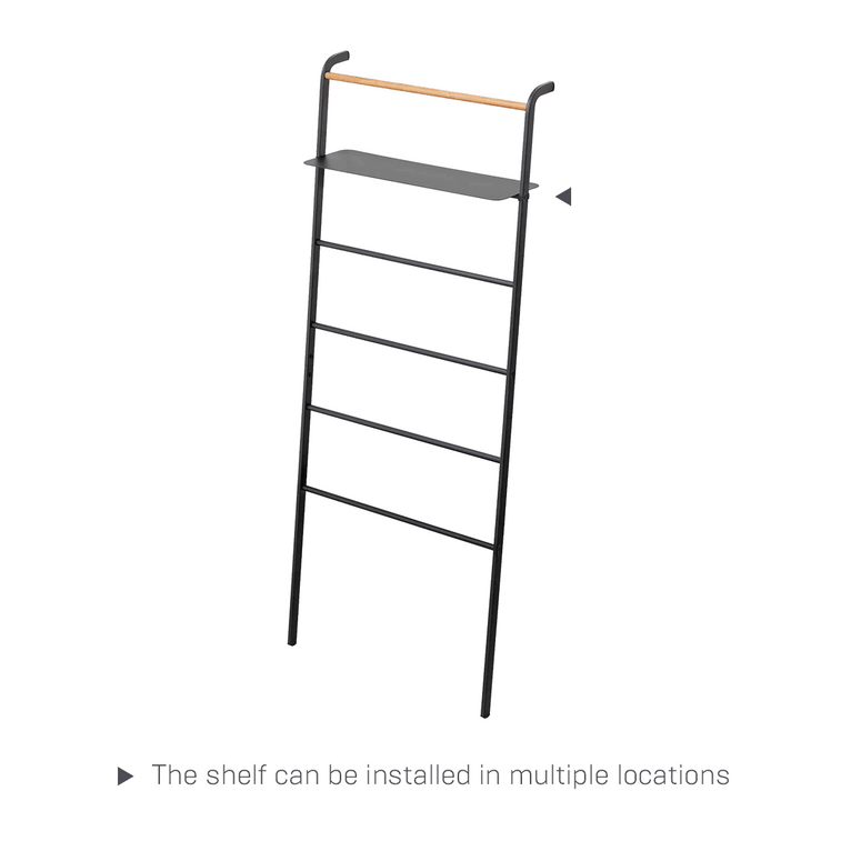 Leaning Storage Ladder With Shelf (63 H) - Steel Black 9