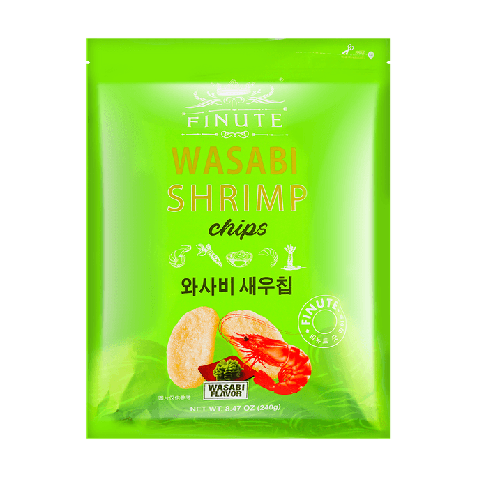 【神仙薯片】韩国FINUTE趣莱福 香脆鲜虾片 芥末味  240g