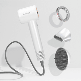 SuperFlow1, Ionic High-Speed Hair Dryer HD10U-PRE Premium Edition(Essence Ring + Two Nozzles) 8/cs #White