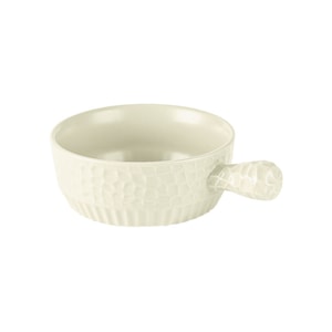 Ceramic Bowl, Household Instant Noodle Bowl Fruit Salad Bowl Baked Rice Bowl Hammered Handle Bowl - Cream White 1Piece