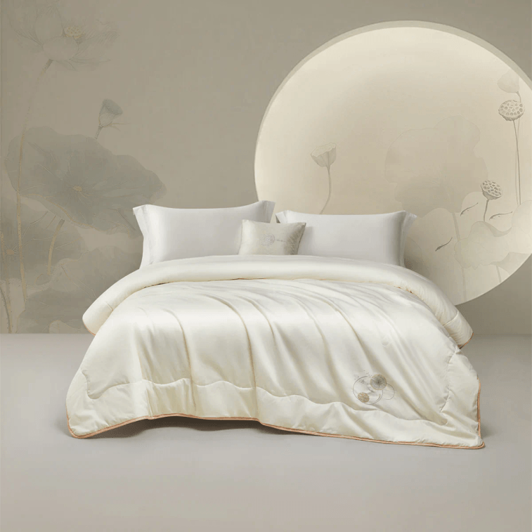 【中國直郵】羅萊家紡 竹露清荷 可水洗蠶絲四季被 220*250cm King size 3